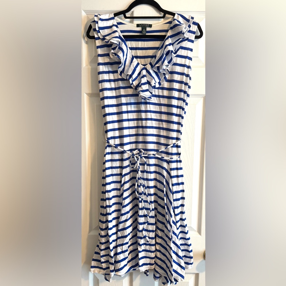 Ralph Lauren Blue and White Striped Dress